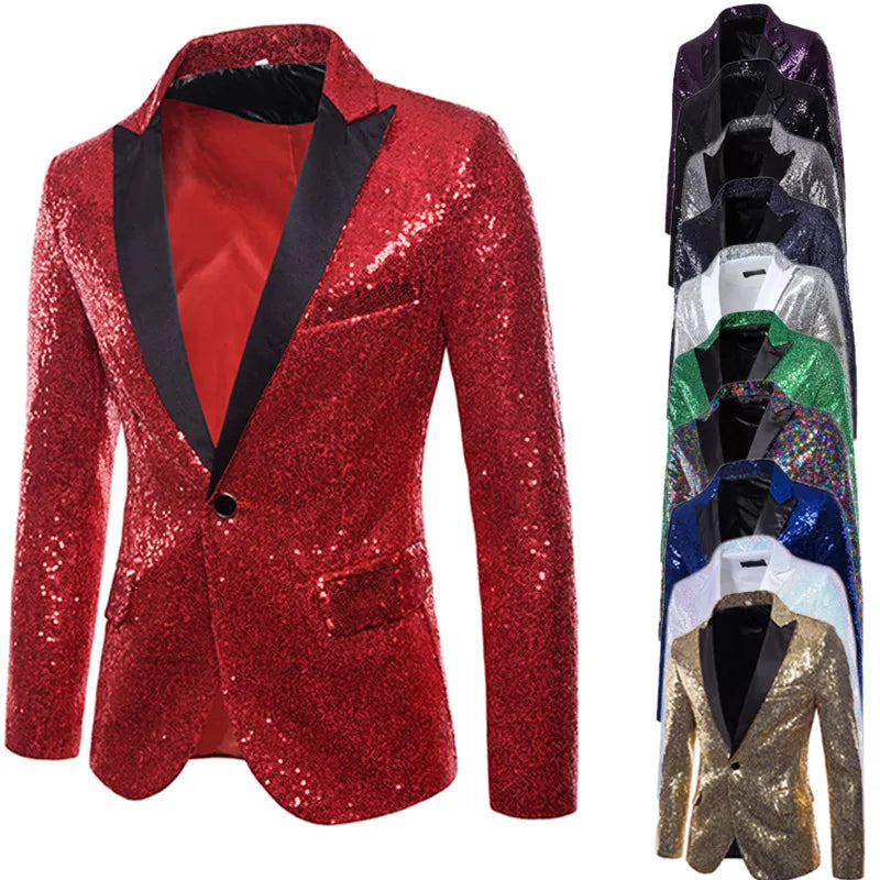 Suit Men's Performance Dress Sequined Suit Nightclub Men's Clothing Host Master Studio Men's Jacket