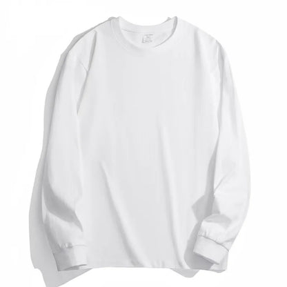 Black White GSM 500g Heavy-duty Pure Cotton T-shirt Thickened Threaded Round Neck Short Sleeves Three Needle Half Sleeve Tees
