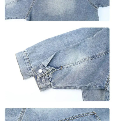 Children's Clothing Boy Denim Jacket Hoodies + Jeans 2 Pcs Set Autumn Spring Vintage Hole Pants Children's Hooded Pullover Top
