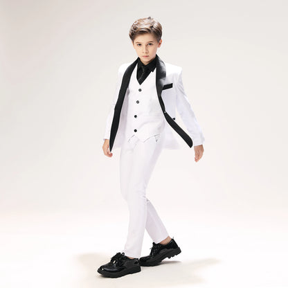 Back-to-school Boys Suit 3 Piece Jacket Vest Trousers Pants Children's Tuxedo Wedding Suit Classic Formal Dress Slim Teen Suit