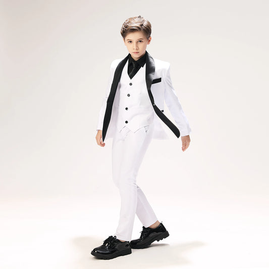 Back-to-school Boys Suit 3 Piece Jacket Vest Trousers Pants Children's Tuxedo Wedding Suit Classic Formal Dress Slim Teen Suit