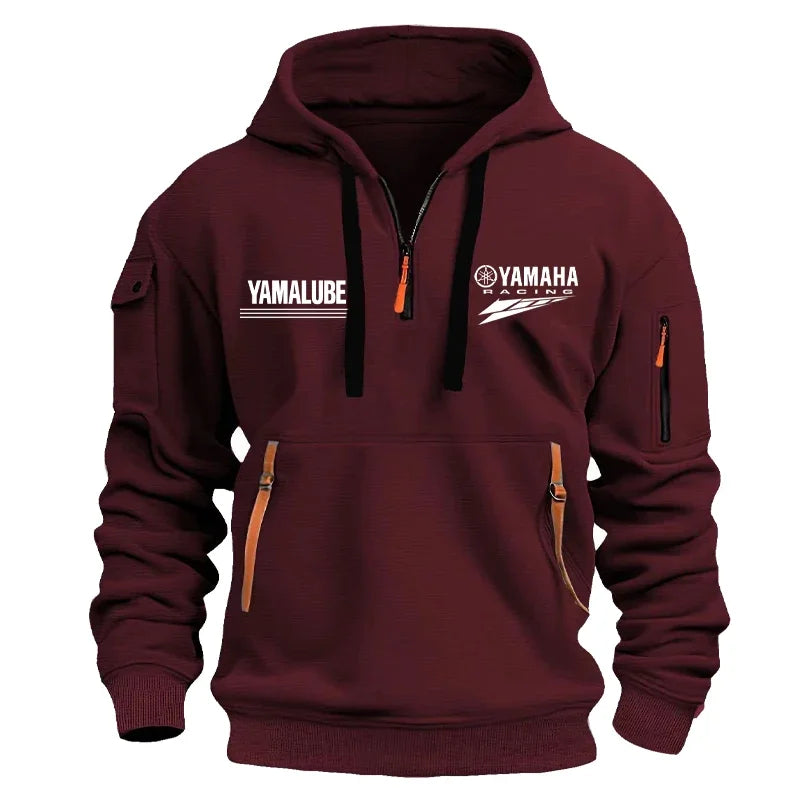 Spring/Autumn Men's Hooded Sweater with Zipper and Multiple Pockets Crewneck Shirt Men's Outdoor Sports Leisure Hoodie