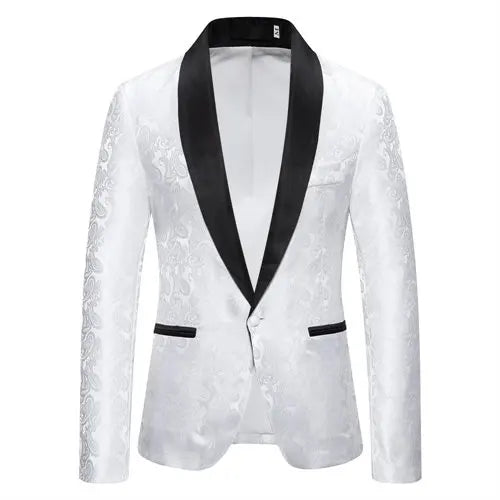 2026 New Men's Red Cashew Flower Blazer, Wedding Party Dress Jacket, White Blue Black Brands Blazers Coat, S M L XL XXL