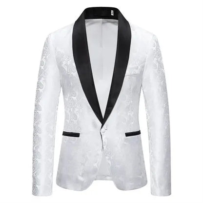 2026 New Men's Red Cashew Flower Blazer, Wedding Party Dress Jacket, White Blue Black Brands Blazers Coat, S M L XL XXL