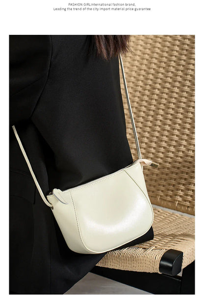 Women's Genuine Cow Leather Shoulder Bags Ladies Fashion Versatile Designer Luxury Crossbody Bag Female Shell Handbags for lady