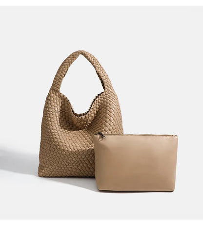Designer Hand knitting bag PU Large women's Woven tote bag Mistress gift luxury bag original mark bags CasuaL side bag for women
