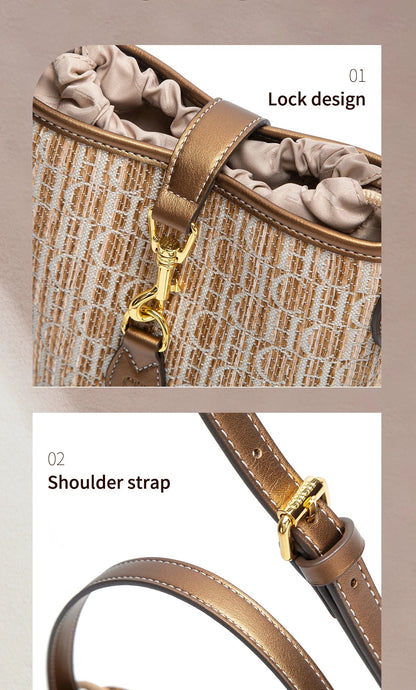 Minimalist and Versatile Summer New-arrival Straw Handbag for Women Exquisitely Crafted Women's Shoulder Bag