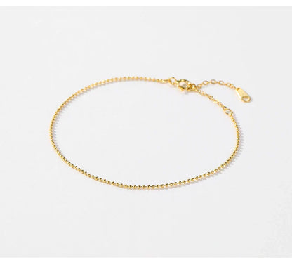925 Sterling Silver Simple Tiny Thin Beads Stackable Adjustable Bracelets Valentine's Day Gift For Women Fine Jewelry