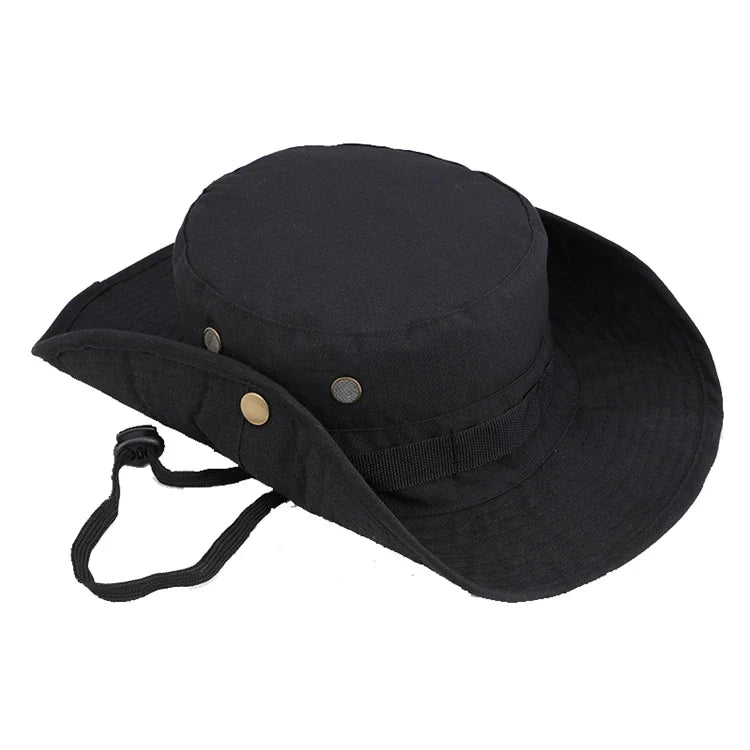 Camouflage Tactical Boonie Hats Camping Climbing Bucket Sniper Hat Men Outdoor Fishing Hiking Cap Sun Protective Boonie Caps