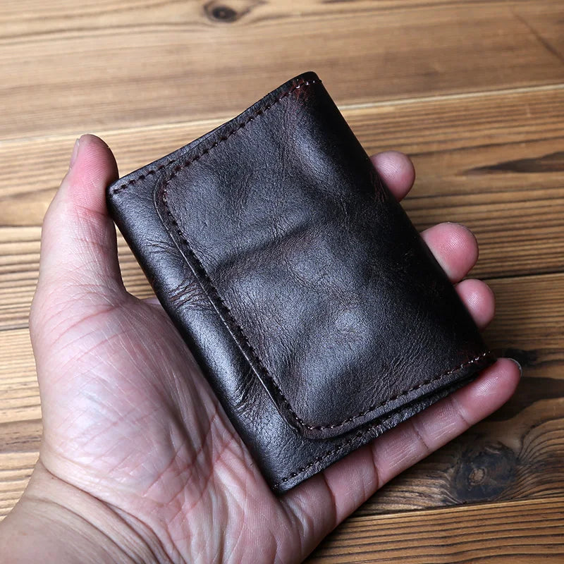 Retro Leather Men's Card Pack Natural Cowhide Change Pack Key Bag Ladies Bank Card Pack Driving License Package