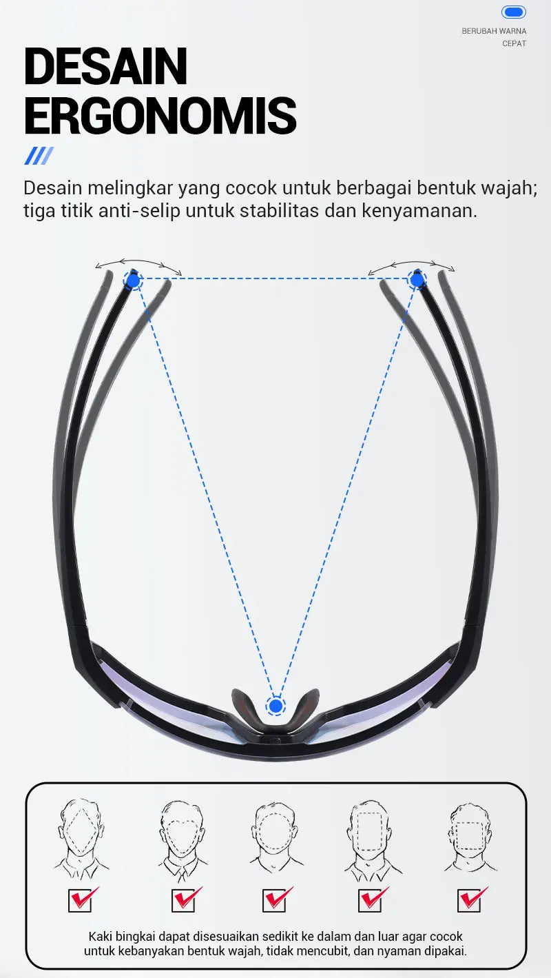 Photochromic Sunglasses for Men Cycling Glasses Cycling Mountain Bike Glasses and Women Casual Hiking Eyewear Windproof