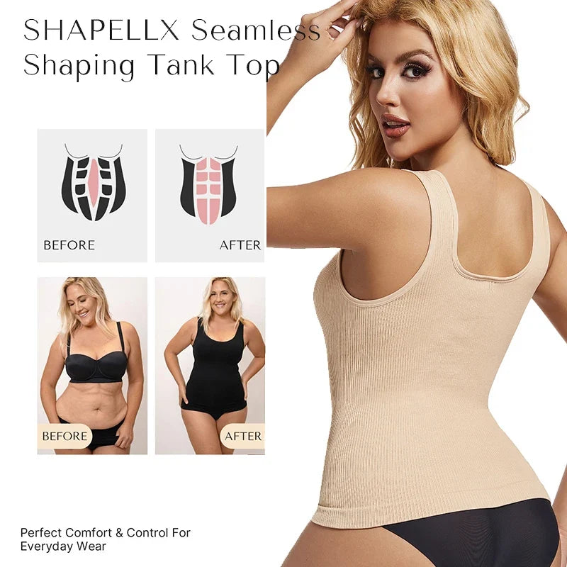 3PCS Square Neck Shapewear Tank Tops for Women Shapewear Tank Tops for Women Compression Tanks Body Shaper Camisole Cami Tops