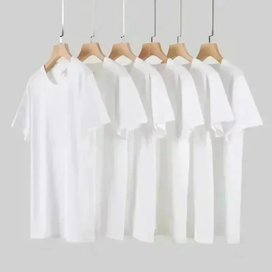New short-sleeved T-shirt made of 100% pure cotton, suitable for both men and women. It is a summer style, loose and casual.
