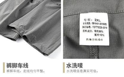 Big Size 8XL Men's Cargo Pant Straight Leg Fishing Trouser Male Multi Pocket Ice Silk Lightweight Thin Breathable Quick Dry Plus