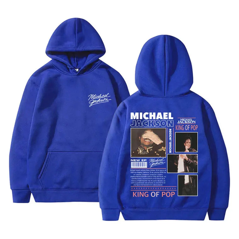 Michael Jackson King of Pop Graphic Hoodie Men Women Vintage Gothic Rock Sweatshirt Male Hip Hop Punk Oversized Pullover Hoodies