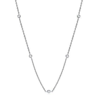 Moissanite Necklaces for Women 0.5ct Round Lab Diamond GRA s925 Sterling Silver 18k Dainty Daily Necklace Jewelry Gift