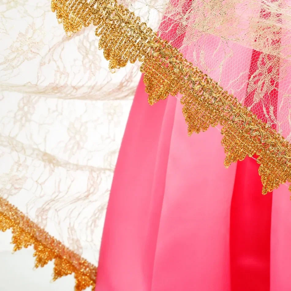 Girls Sleeping Beauty Aurora Princess Halloween Cosplay Dress Off Shoulder Kids Gift Carnival Party Fancy Princess Clothing