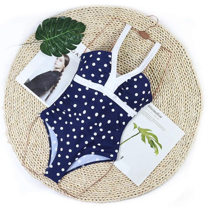 Sexy One-Piece Women Swimsuit 2024 Push Up Plus Size Swimwear Tummy Control Monokini Swimming Beach Wear Vintage Bathing Suit