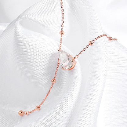 1CT 3CT Water Drop Moissanite Necklace Women's Pendant Adjustable Chain Lab Diamond Pure 925 Silver Jewelry Girls Gift