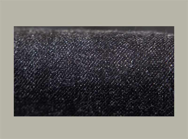Black Jeans Straight Fit 14.5oz Selvedge Denim Pants Rinsed