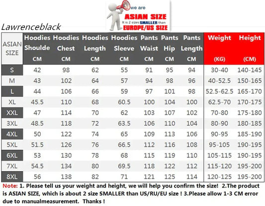 Unisex Jogging Suit MEN Plus Size 6XL 7XL 8XL Men's Tracksuit Suit New Arrive Tracksuit Mens Casual Solid Solor Sweatpant Set