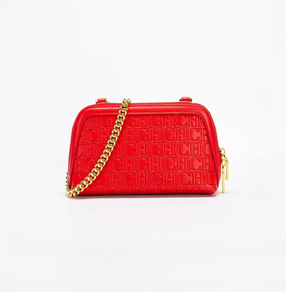 2024 Seasonal New Fashionable and Minimalist Women's Chain Shoulder Bag Solid Color Versatile Letter Print Design Exquisite