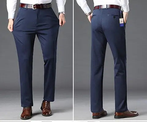 Fashion Men Business Suit Pants Korean Spring Summer Streetwear Male Clothes New Office Casual Solid Loose Straight Trousers 40