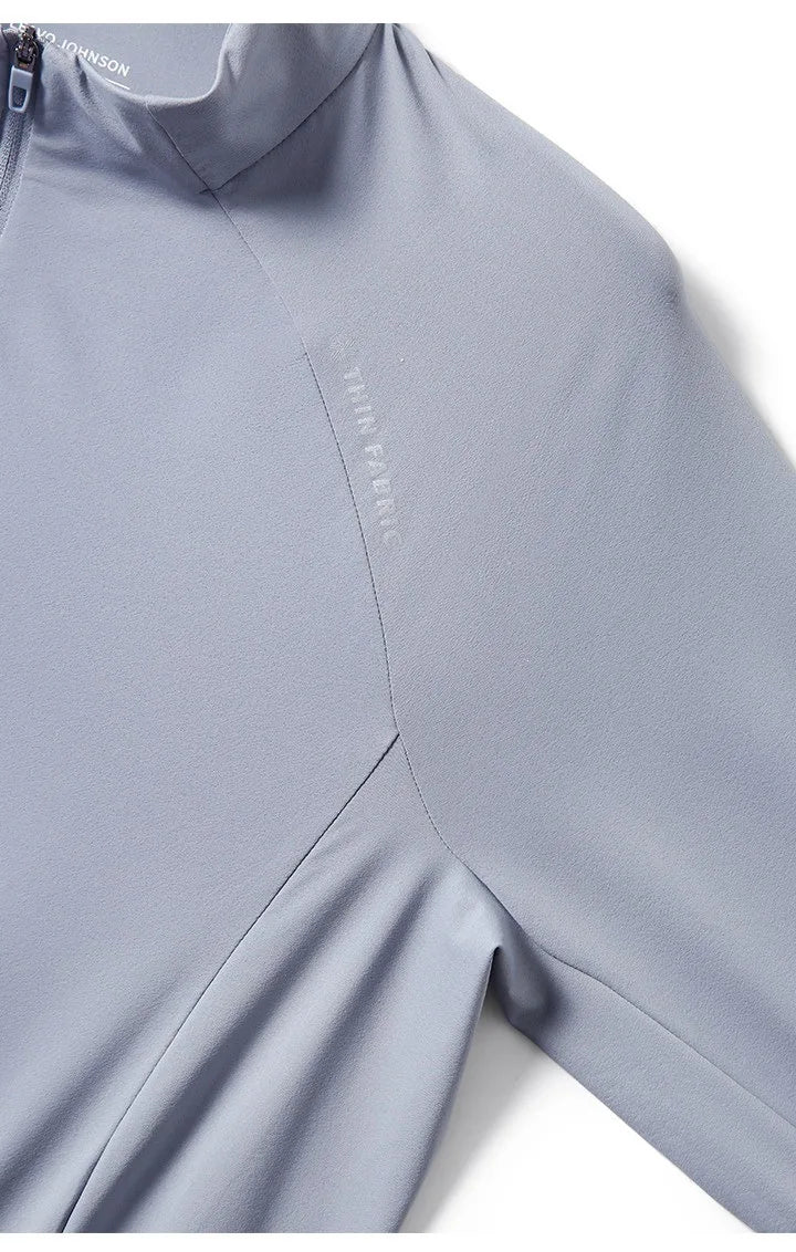 Men's Quick-Dry Half-Zip Long Sleeve T-Shirt – Breathable Four-Way Stretch Athletic Top with UPF50+ Cool Touch for Running & Gym
