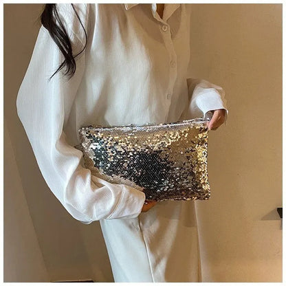 Fashion Women's Sequined Bling Handbag And Purse Small Wedding Party Evening Bag Lady Wristlet Clutch Bag Female Envelope Bag