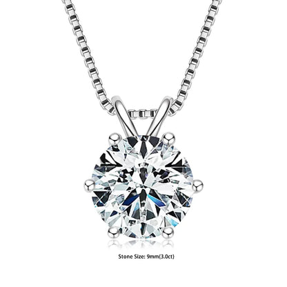 GRA Certified Multi-size Round Moissanite Pendant Necklaces For Women 925 Sterling Silver Solitaire Chain Jewellry Gift