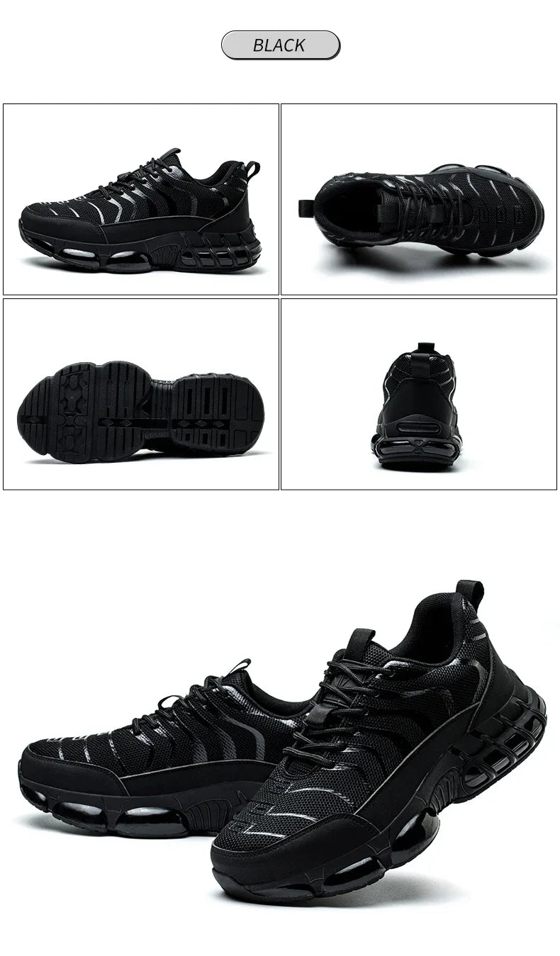 New 2024 Fashion Steel Toe Work Safety Shoes For Men Anti-smash Anti-puncture Indestructible Sneakers Protective Male Footwear