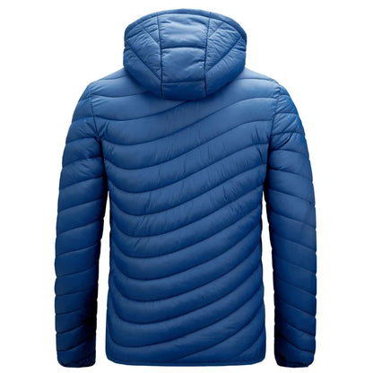 Mens Lightweight Outdoor Puffer Jacket Hooded Insulated Thermal Puffy Winter Heated Running Travle Casual Cotton Outdoor Coat