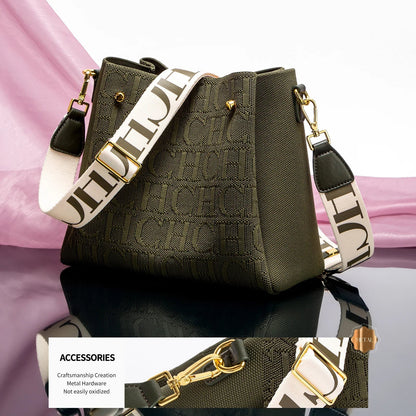Fashion Party Multifunctional Occasion Handbag Classic Retro New Solid Color Letter Design Women's Shoulder Bag
