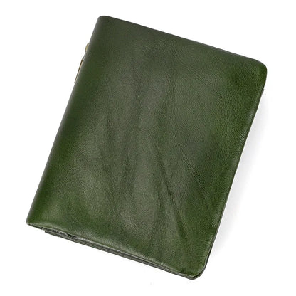 Genuine Leather Short Wallet Bifold Card Holder Short Purse Male Cow Leather Men's Coin Wallet Real Cowskin Zipper Wallet