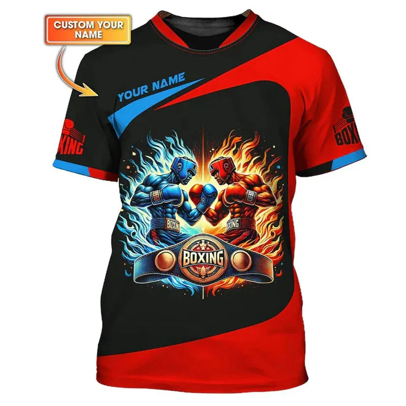 Muscle Pitbull Boxing T-shirt For Men Sports Training Breathable T Shirts Boxing Hobby Children Summer DIY Custom Name Tee