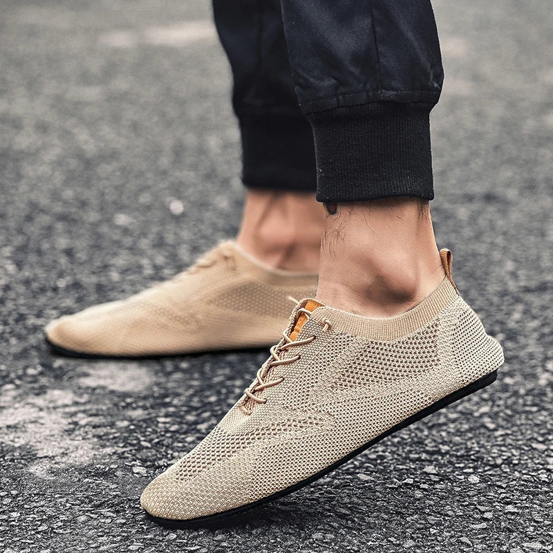 Summer Men Shoes Mesh Flat Outdoor High Quality Walking Shoes Comfortable Lace Up Breathable Non Slip Casual Man Shoe