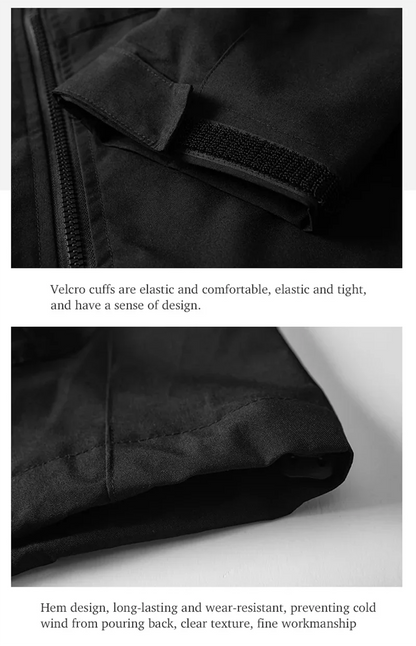 Men's Outdoor Jacket Waterproof Windbreaker Sports Climbing Trekking Multiple Pockets Skiing Softshell Zipper Hooded Jackets