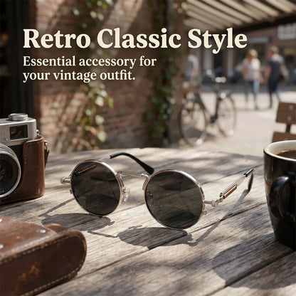 Round Steampunk Sunglasses Men UV400 Protection Punk Fashion Glasses Vintage Luxury Dropshipping Gafas De Sol Lunette De Soleil