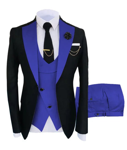 New Costume Slim Fit Men Suit Slim Fit Business Suits Groom Black Tuxedos For Formal Wedding Suit Jacket Pant Vest 3 Pieces