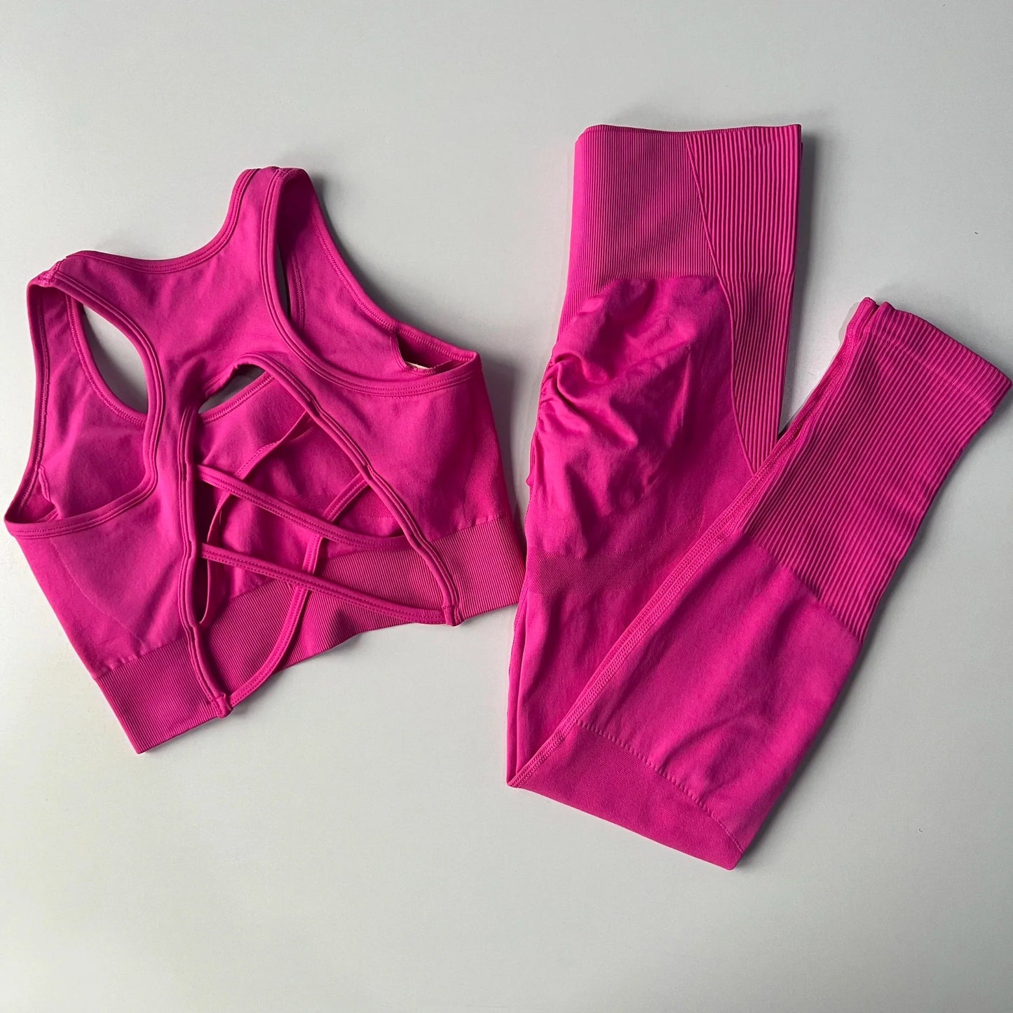 Sexy Back Design Fitness Bra for Women Pilates Shock-Proof Running  Training Tight Sports Pants Yoga Outfit Set