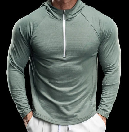 Autumn New Gym Fitness Clothes Men's Training Clothes Long-sleeved Sports Quick-drying Sweatshirts Casual Hooded Fitness Clothes