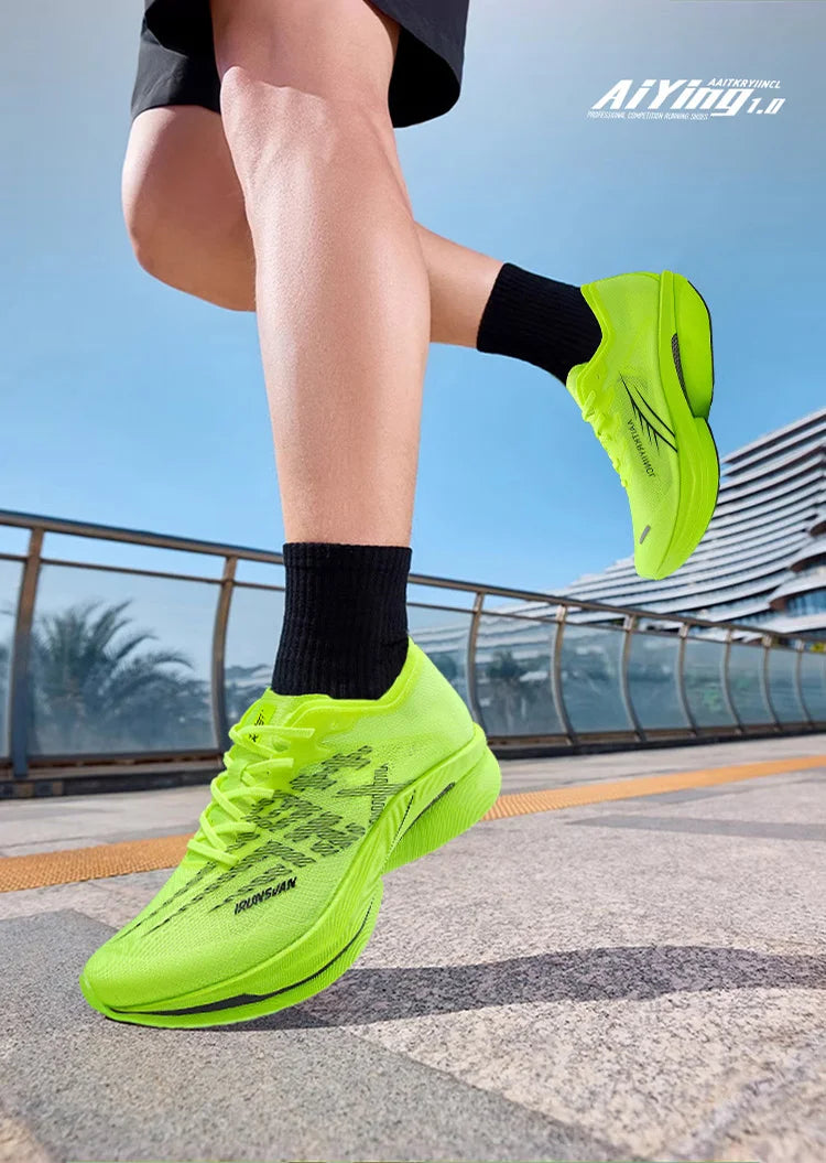 Carbon Plate Sports Shoes Marathon Professional Running Shoes Shock Absorbent Breathable Jogging Shoes Unisex 095