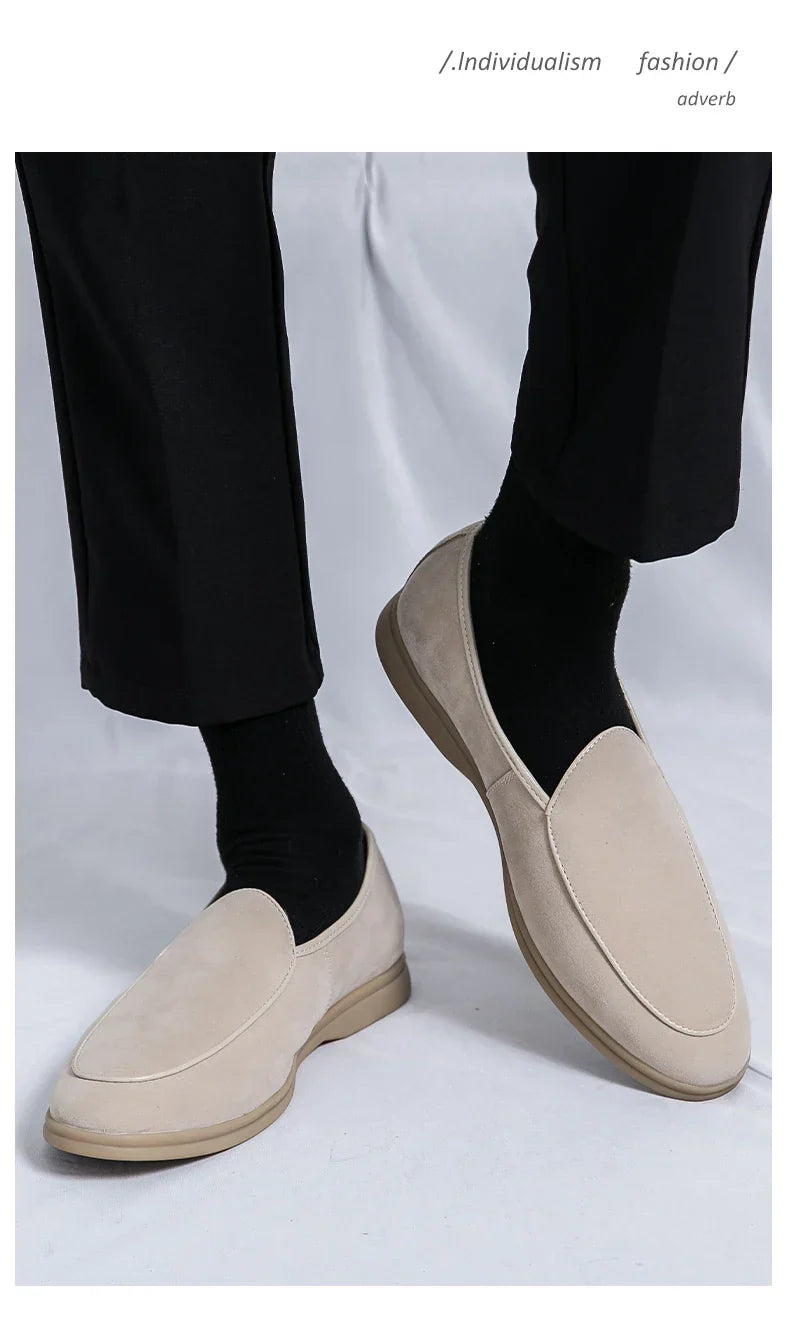 Fashion Men Luxury Brand Loafer Shoes Spring British Style Suede Men's Casual Shoes Breathable Comfort Slip-on Men Wedding Shoes