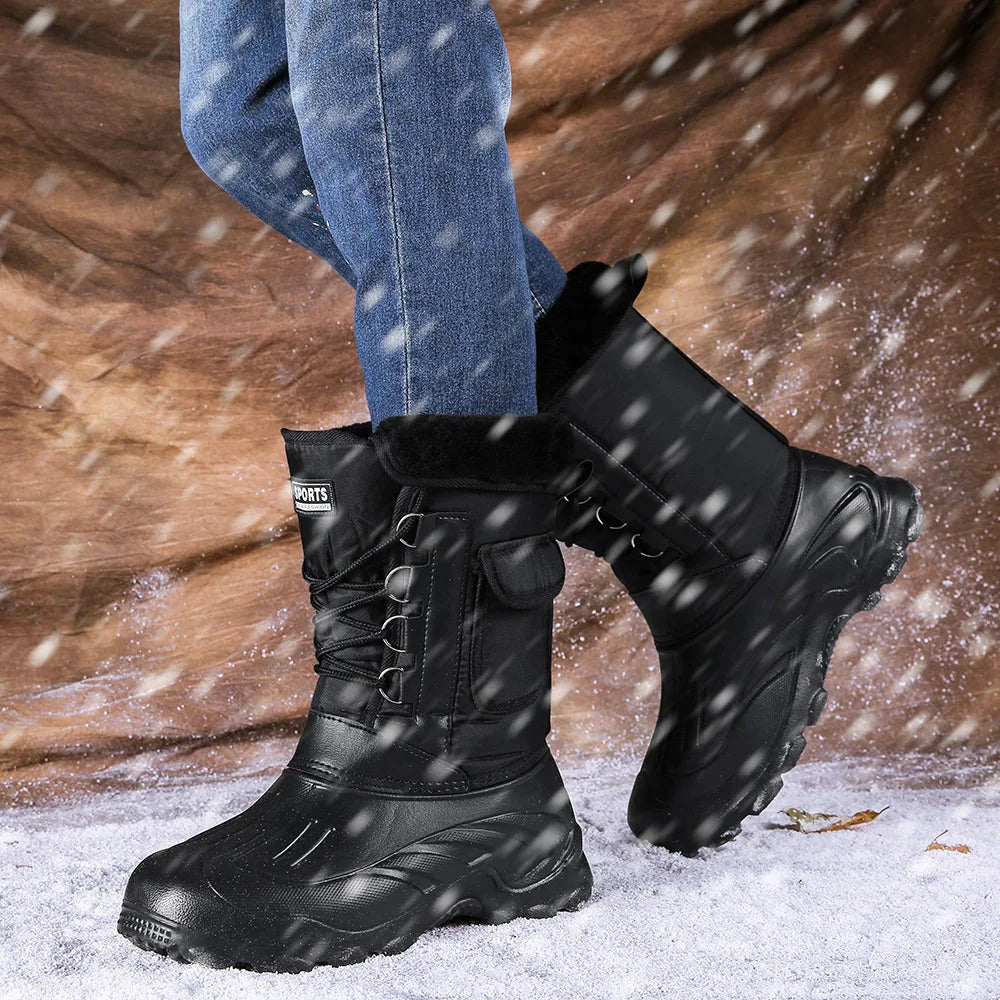 Men Winter Snow Boots Outdoor Fishing Shoes Snow Trekking Shoes 2024 New Male Outdoor Walking Fishing Men Sneakers Men Boots