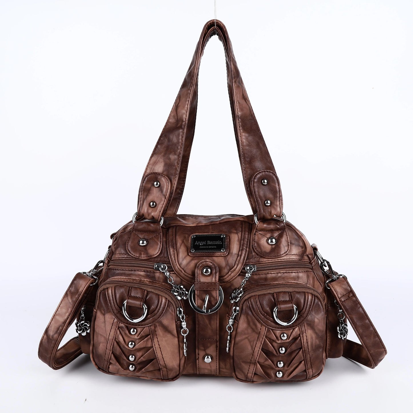 Women Handbags Fashion Satchel Top-handle Handbag PU Shoulder Bag 10.6"x8.3" Dumpling Pack Multi-pockets Shoulder Bags