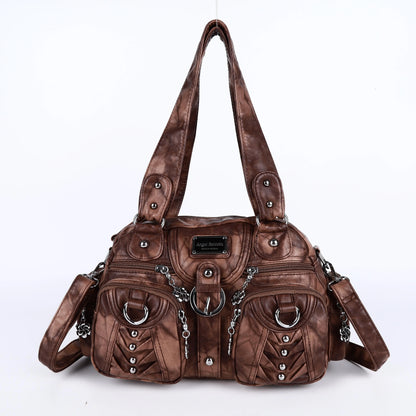 Women Handbags Fashion Satchel Top-handle Handbag PU Shoulder Bag 10.6"x8.3" Dumpling Pack Multi-pockets Shoulder Bags