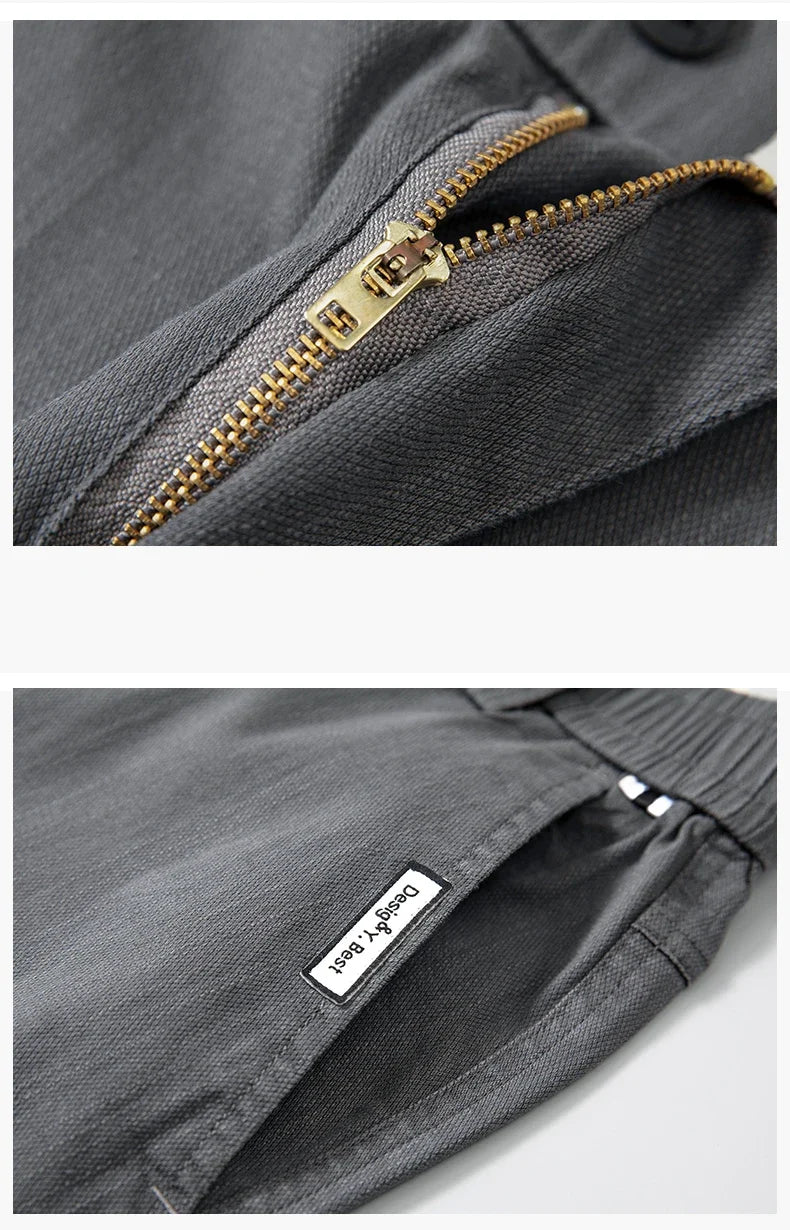 2025 New Men's Casual Pants Spring Summer Thin Business Straight Cotton Stretch Classic Work Trousers Korean Brand Clothing