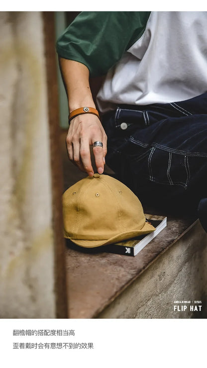 Oversize Men's Denim Golf Caps Casual Newsboy Hat Amekaji Retro Beret Wild Hats Uncle Fu Unisex Vintage Flip Octagonal Cap