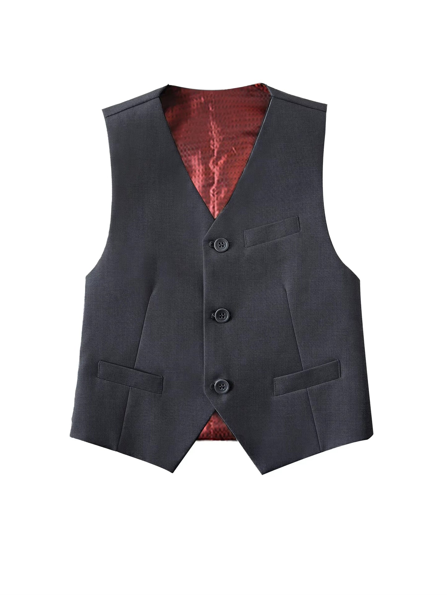 Boys Suit Vest Casual College Party Wedding Kids Vest Size 4-16Y