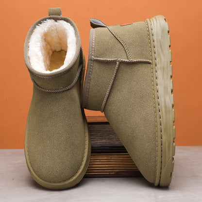 2025 Winter Snow Boots for Men New Fashion Australia Boots 39-47 Classic Top Quality Suede Leather Ankle Boots Warm Mens Shoes